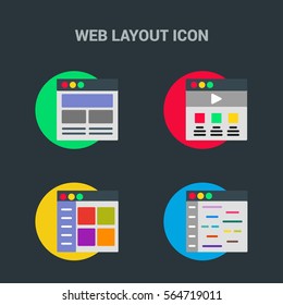 Flat Design Web Layout Templates Icon. Creative application design concept icon