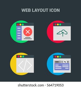 Flat Design Web Layout Templates Icon. Creative application design concept icon