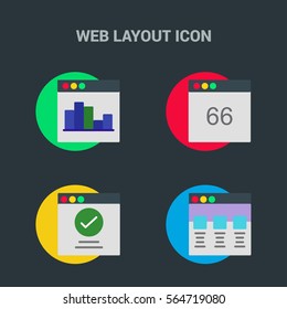 Flat Design Web Layout Templates Icon. Creative application design concept icon
