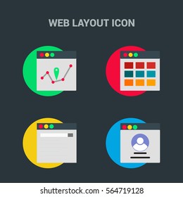 Flat Design Web Layout Templates Icon. Creative application design concept icon