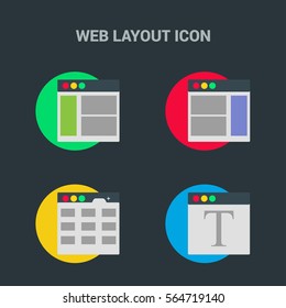 Flat Design Web Layout Templates Icon. Creative application design concept icon