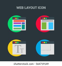 Flat Design Web Layout Templates Icon. Creative application design concept icon