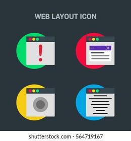 Flat Design Web Layout Templates Icon. Creative application design concept icon