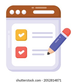 A flat design of web list icon