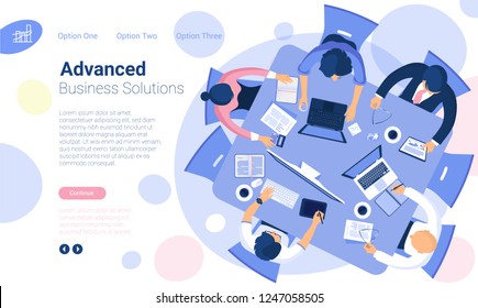 Flat design  web page template for creative business  process and  business strategy. Trendy vector  illustration concept for website and mobile app.