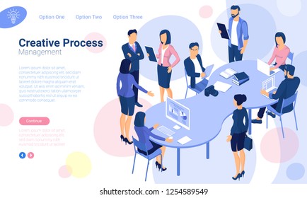 Flat design  web page template for creative business  process and  business strategy. Trendy vector  illustration concept for website and mobile app.