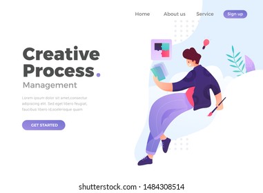 Flat design web page template for creative business process and business strategy. Unique & Trendy vector illustration concept for website and mobile app.