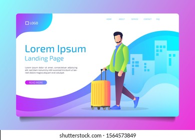 Flat design web page template for travel. Unique & Trendy vector illustration concept for website and mobile app