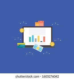 Flat design web page template for online sopping, store, retail, with ready to animation young man and woman characters. Trendy vector illustration concept for website and mobile app.