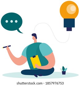Flat design web page template for creative business process and business strategy. Trendy vector illustration concept for website and mobile app.