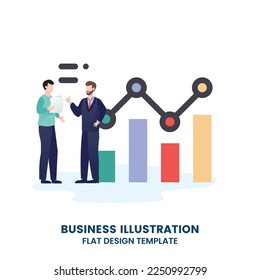 Flat design web page template set for creative business process and business strategy. Trendy vector illustration concept for website and mobile app.