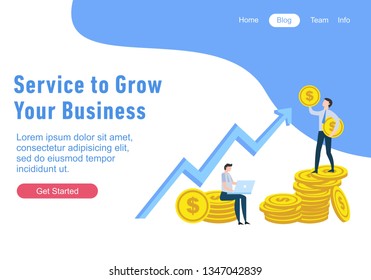 Flat design web page templates of finance, business success, investment