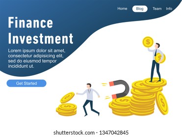 Flat design web page templates of finance, business success, investment
