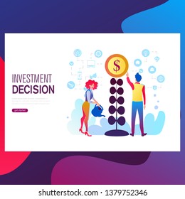 Flat design web page templates of finance, business success, investment, online shopping.