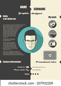 Flat design web portfolio - vector illustration