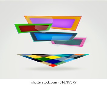 Flat design for web stickers, tags and labels banners