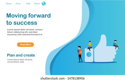 Flat design web  design template for business, finance and marketing. Modern vector illustration concepts for website and mobile website development. Easy to edit and customize.