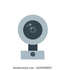 Flat design webcam icon, perfect for tech, video calls, security, and digital communication projects. Clean, modern graphic