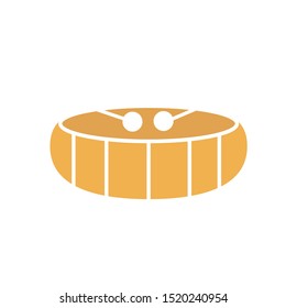 Flat design website drum musical instrument vector icon 3D icon