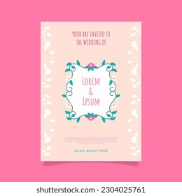 Flat design wedding celebration invitation. - Vector.