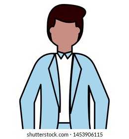 flat design wedding people groom in suit vector illustration
