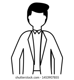 flat design wedding people groom in suit vector illustration