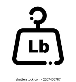 Flat design weight icon. LB. Vector.