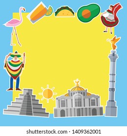 Flat design, welcome to Mexico poster