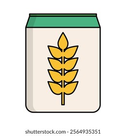 Flat design wheat bag icon. Vector.