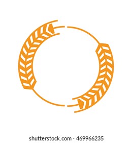 flat design wheat ear badge icon vector illustration