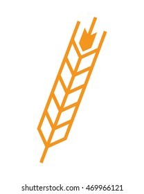 flat design wheat ear icon vector illustration