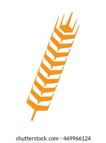flat design wheat ear icon vector illustration