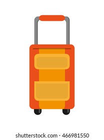flat design wheel suitcase icon vector illustration