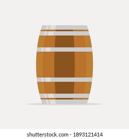 Flat design whiskey barrel vector graphics