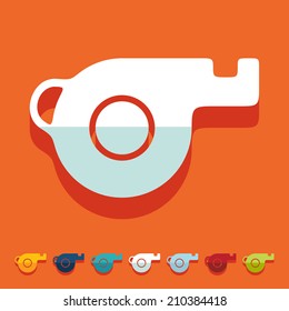 Flat design: whistle