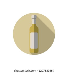 Flat design white wine bottle