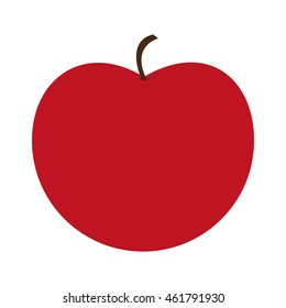 flat design whole apple icon vector illustration