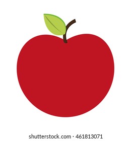 flat design whole apple icon vector illustration