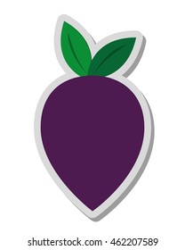 flat design whole beet icon vector illustration