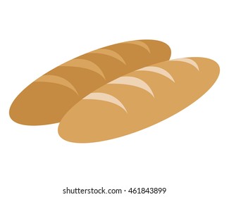 flat design whole bread icon vector illustration