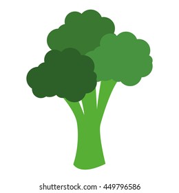 flat design whole broccoli icon vector illustration