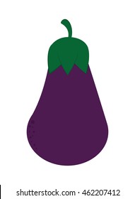 flat design whole eggplant icon vector illustration