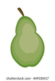 flat design whole pear icon vector illustration