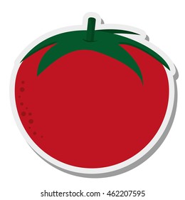 flat design whole tomato icon vector illustration