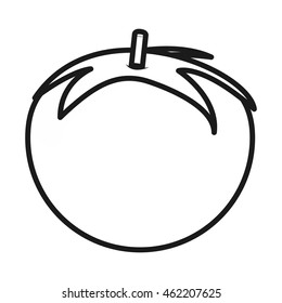flat design whole tomato icon vector illustration