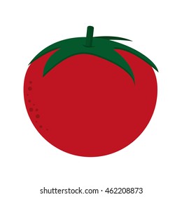 flat design whole tomato icon vector illustration