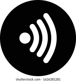 Flat Design Wifi Icon with black and white color