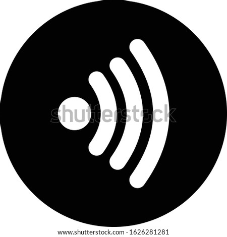 Flat Design Wifi Icon with black and white color