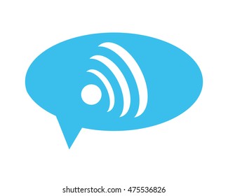flat design wifi signal within conversation bubble icon vector illustration