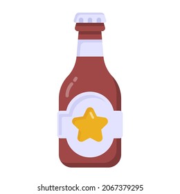 Diseño plano del icono de la botella de vino